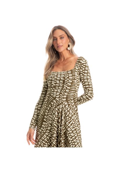 Vestido Manga Longa Lívia Amazônica Verde - Imagem 1