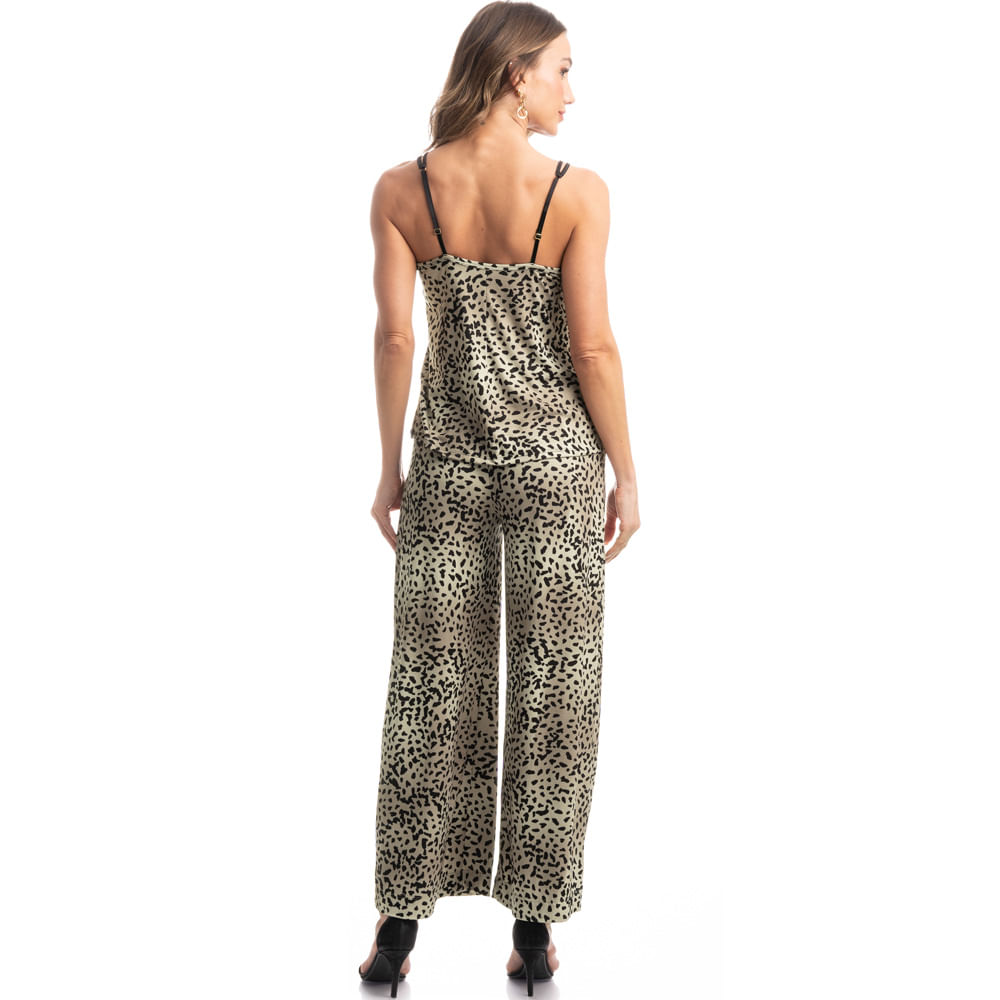 Pijama Pantacourt Com Renda Onça - Imagem 4 - Mobile