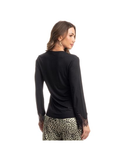 Pijama Feminino Longo Wide Leg Onça - Imagem 2 - Desktop