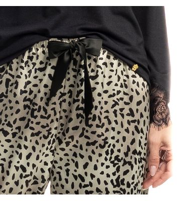 Pijama Feminino Longo Wide Leg Onça - Imagem 5 - Mobile