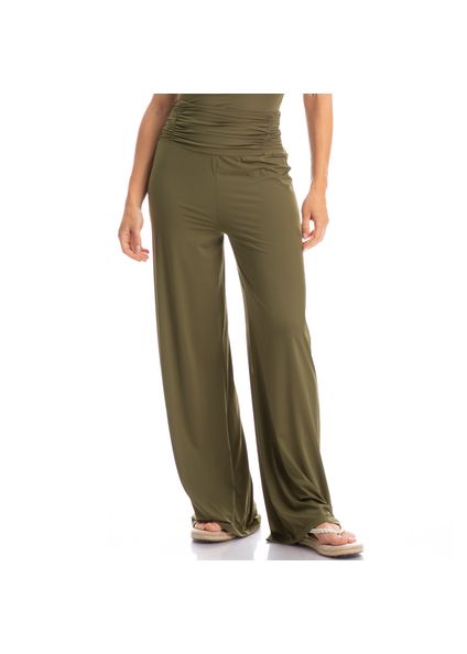 Calça Feminina Com Cós Frontal Franzido Málaga Verde - Imagem 1