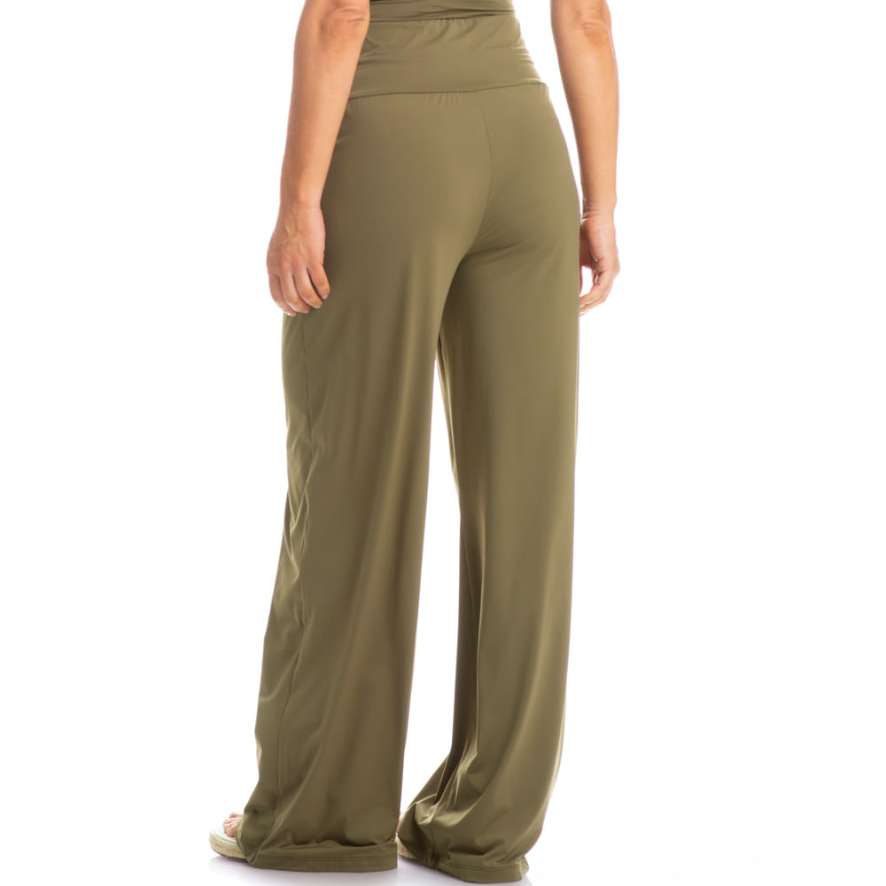 Calça Feminina Com Cós Frontal Franzido Málaga Verde - Imagem 2