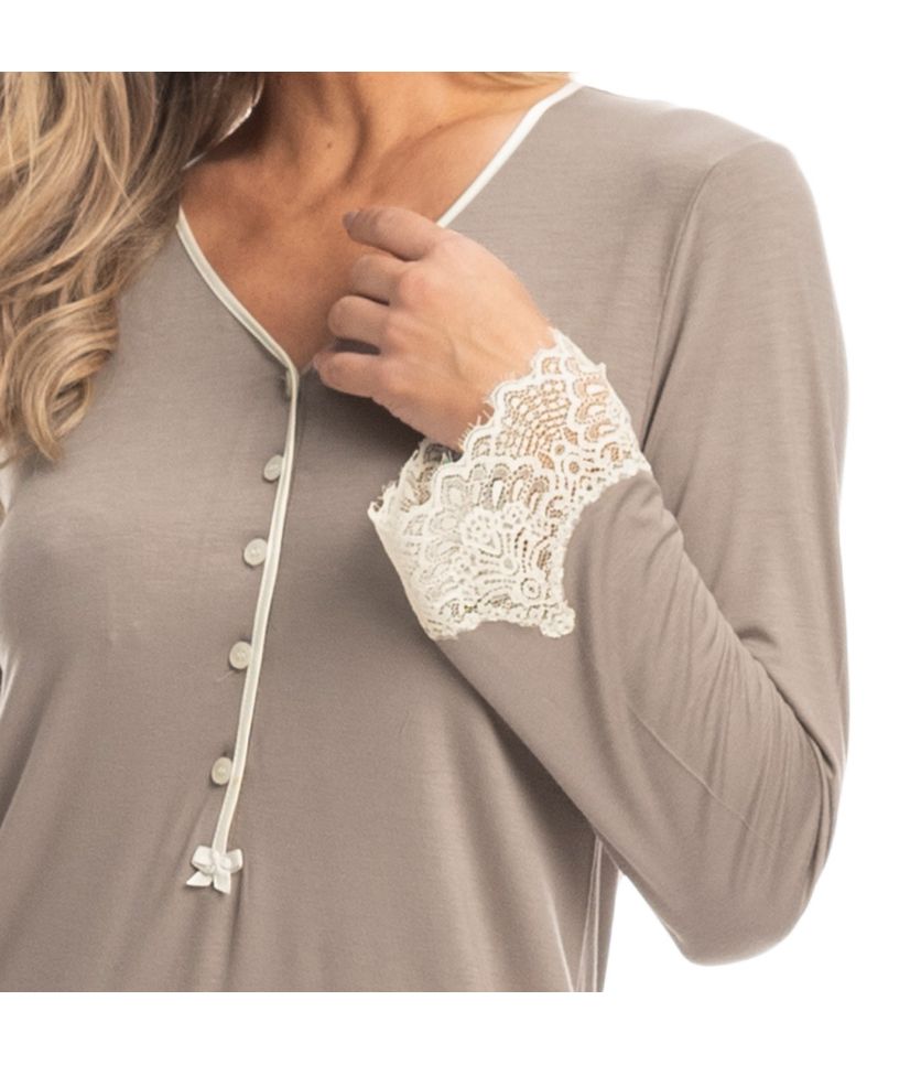 Pijama Feminino Wide Leg Com Abertura Maju - Imagem 5 - Desktop