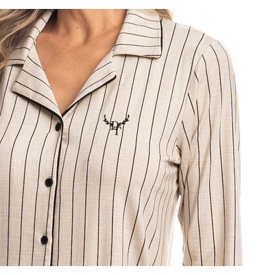 Pijama Feminino Longo Americano Conexão - Imagem 5 - Mobile