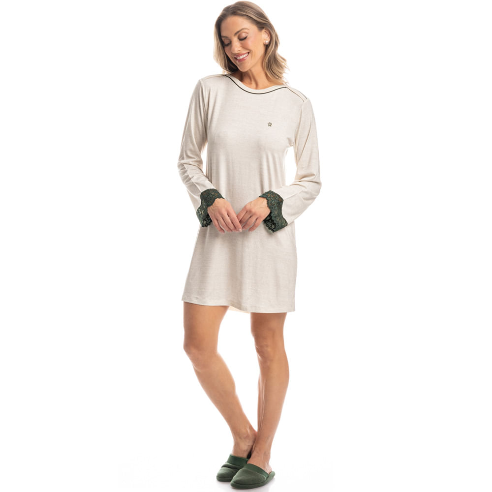 Camisão Feminino Curto Manga Longa Karina - Imagem 3 - Mobile