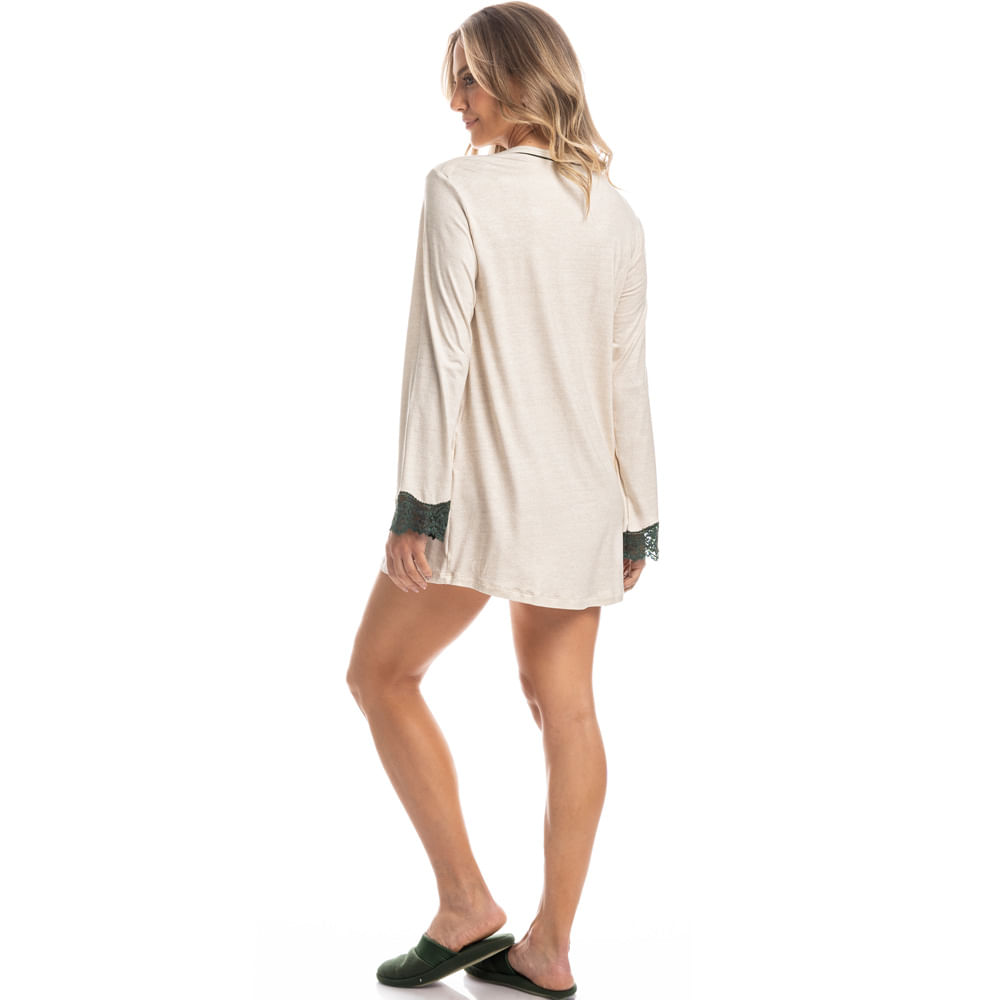 Camisão Feminino Curto Manga Longa Karina - Imagem 4 - Mobile