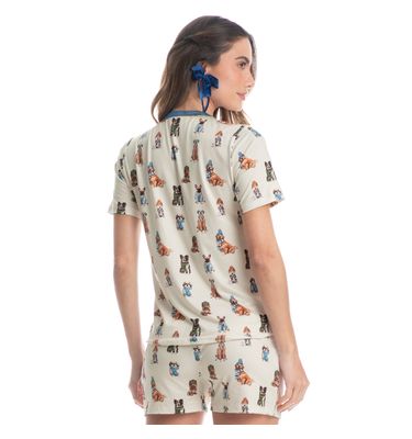 Pijama Feminino Curto Dogs Winter Fiends - Imagem 2 - Mobile