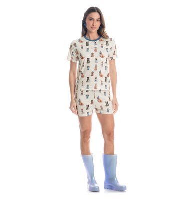 Pijama Feminino Curto Dogs Winter Fiends - Imagem 3 - Mobile