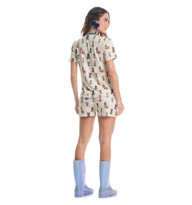 Pijama Feminino Curto Dogs Winter Fiends - Imagem 4 - Mobile