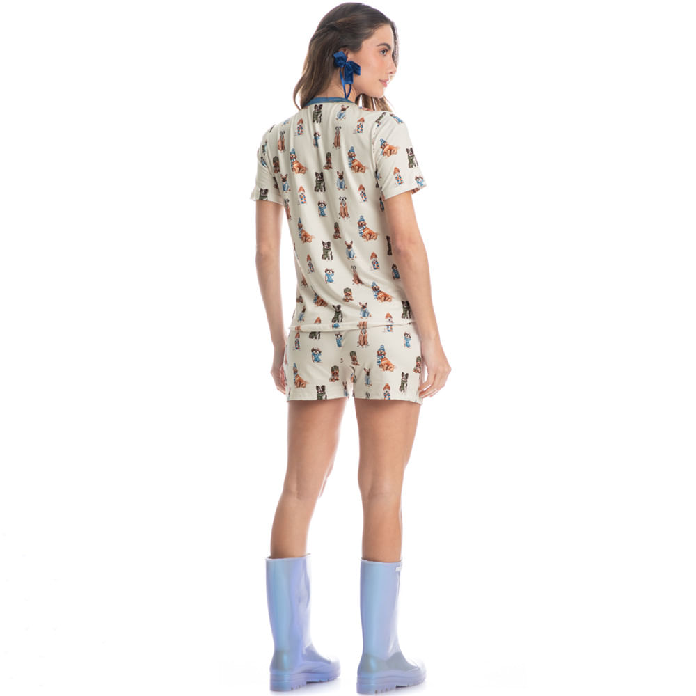 Pijama Feminino Curto Dogs Winter Fiends - Imagem 4 - Mobile