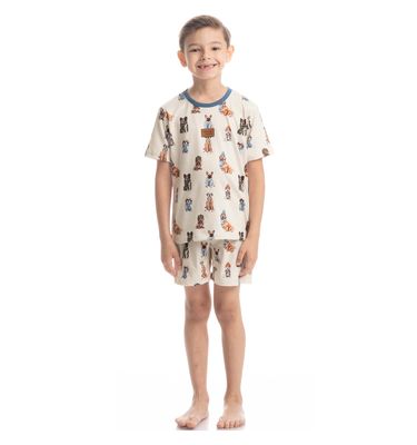 Pijama Infantil Unissex Curto Dogs Winter Fiends - Imagem 3 - Mobile