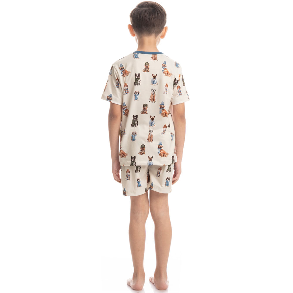 Pijama Infantil Unissex Curto Dogs Winter Fiends - Imagem 4 - Mobile