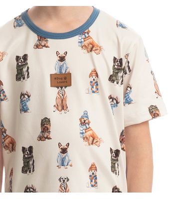 Pijama Infantil Unissex Curto Dogs Winter Fiends - Imagem 5 - Mobile