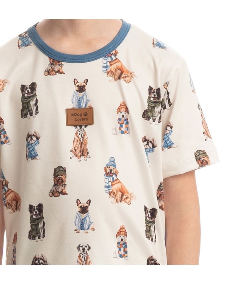 Pijama Infantil Unissex Curto Dogs Winter Fiends - Imagem 5 - Desktop