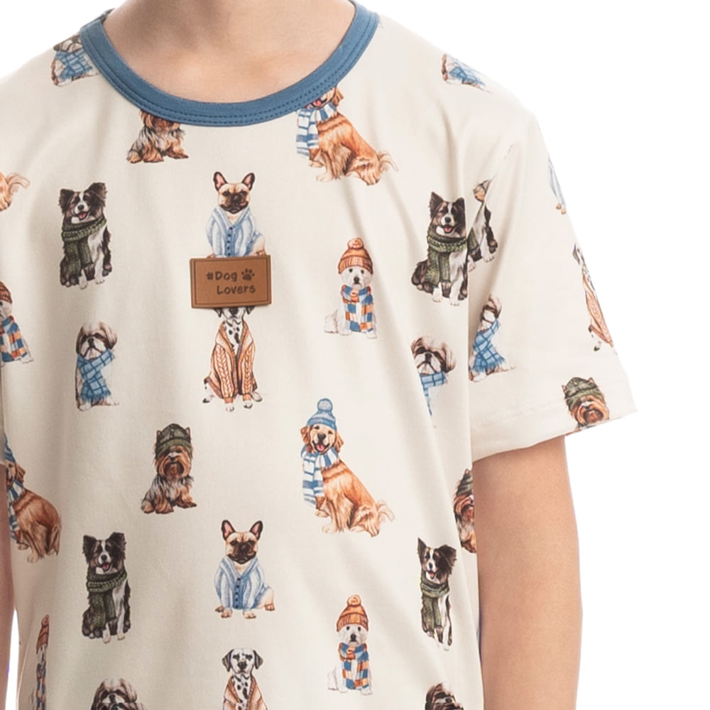 Pijama Infantil Unissex Curto Dogs Winter Fiends - Imagem 5 - Mobile