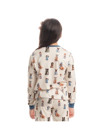Pijama Infantil Unissex Longo Dogs Winter Friends - Imagem 2 - Desktop