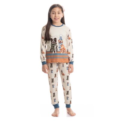 Pijama Infantil Unissex Longo Dogs Winter Friends - Imagem 3 - Mobile