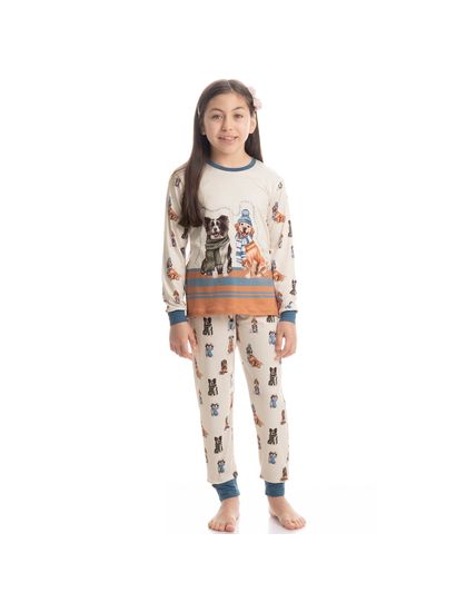 Pijama Infantil Unissex Longo Dogs Winter Friends - Imagem 3 - Desktop