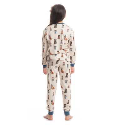 Pijama Infantil Unissex Longo Dogs Winter Friends - Imagem 4 - Mobile