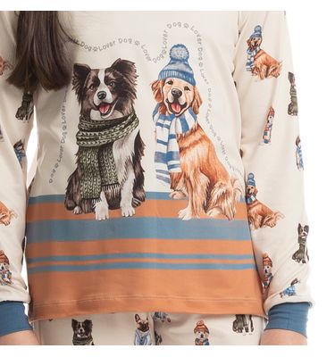 Pijama Infantil Unissex Longo Dogs Winter Friends - Imagem 5 - Mobile