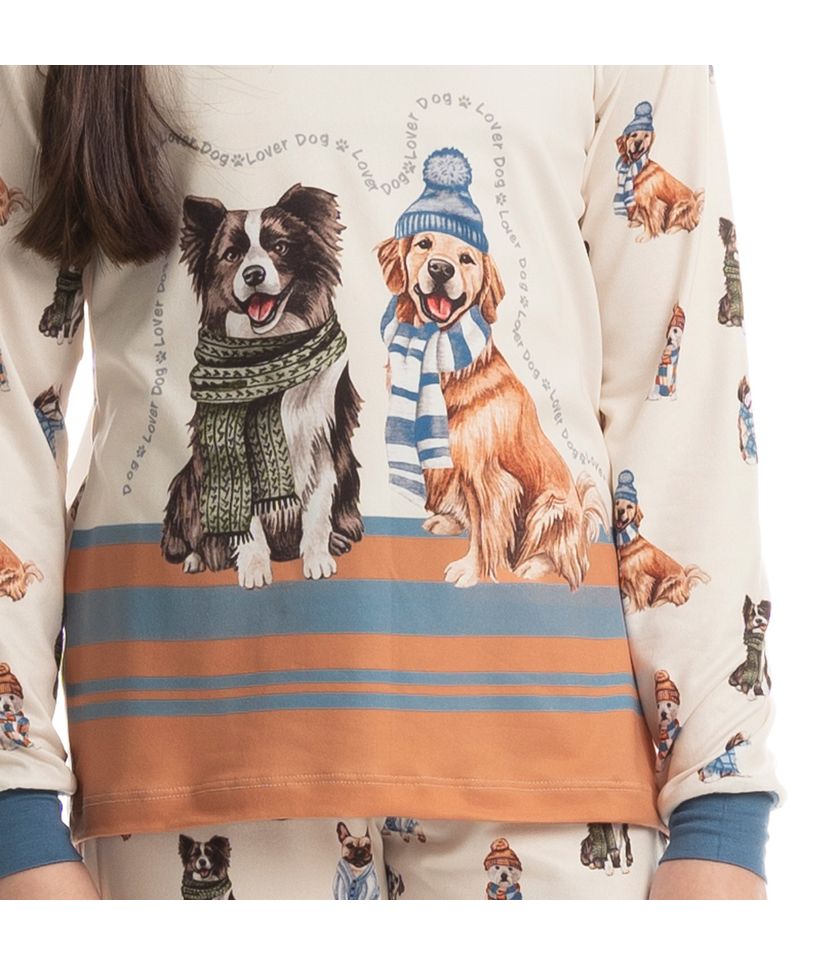 Pijama Infantil Unissex Longo Dogs Winter Friends - Imagem 5 - Desktop