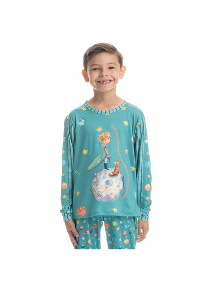 Pijama Infantil Unissex Longo Pequeno Príncipe Azul-2 - Imagem 1