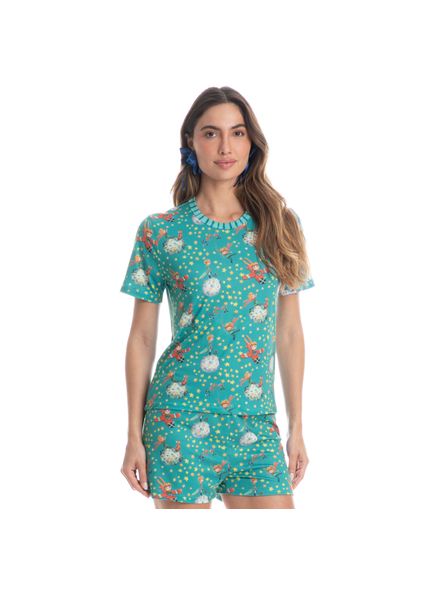 Pijama Feminino Curto Pequeno Príncipe Azul-2 - Imagem 1