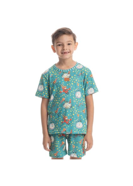 Pijama Curto Infantil Unissex Pequeno Príncipe Azul-2 - Imagem 1