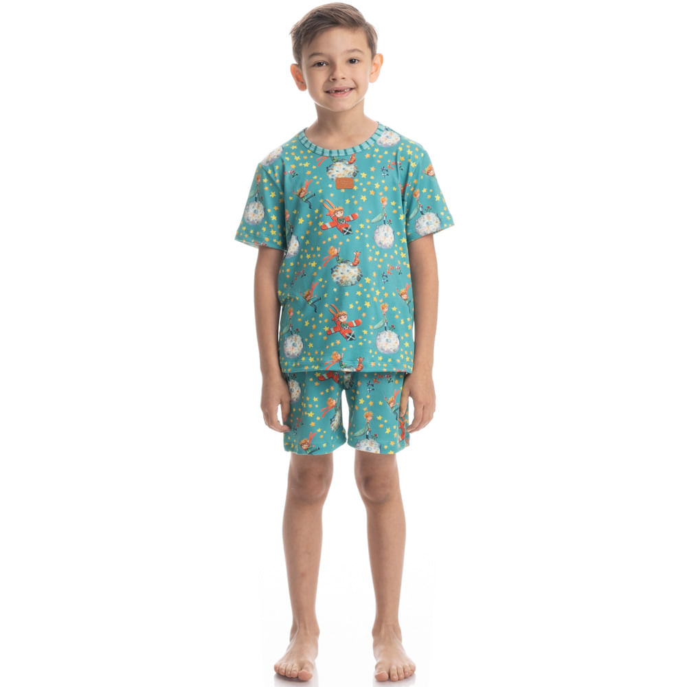 Pijama Curto Infantil Unissex Pequeno Príncipe - Imagem 3 - Mobile