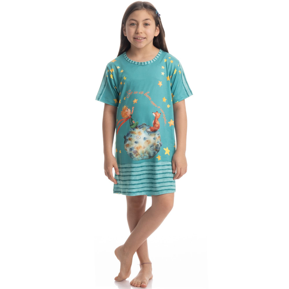 Camisão Curto Infantil Pequeno Príncipe - Imagem 3 - Mobile