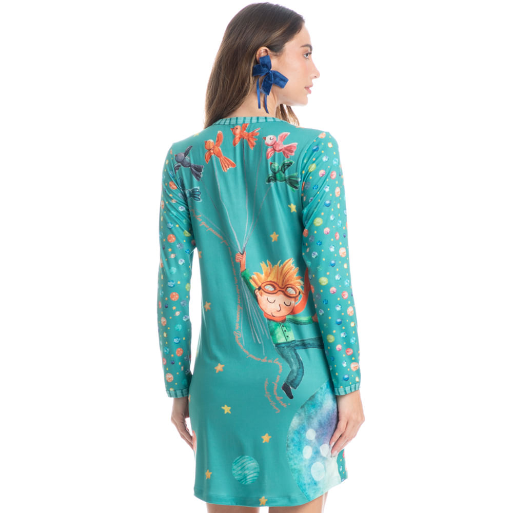 Camisão Curto Manga Longa Pequeno Príncipe Azul-2 - Imagem 2