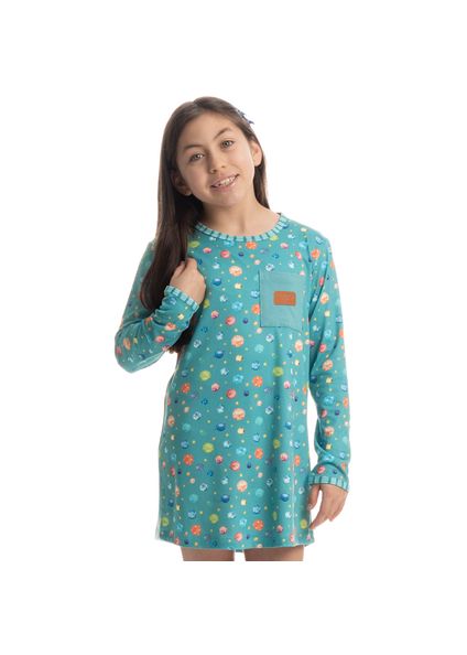 Camisão Infantil Curto Manga Longa Pequeno Príncipe Azul-2 - Imagem 1
