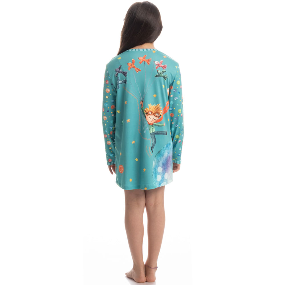 Camisão Infantil Curto Manga Longa Pequeno Príncipe - Imagem 4 - Mobile