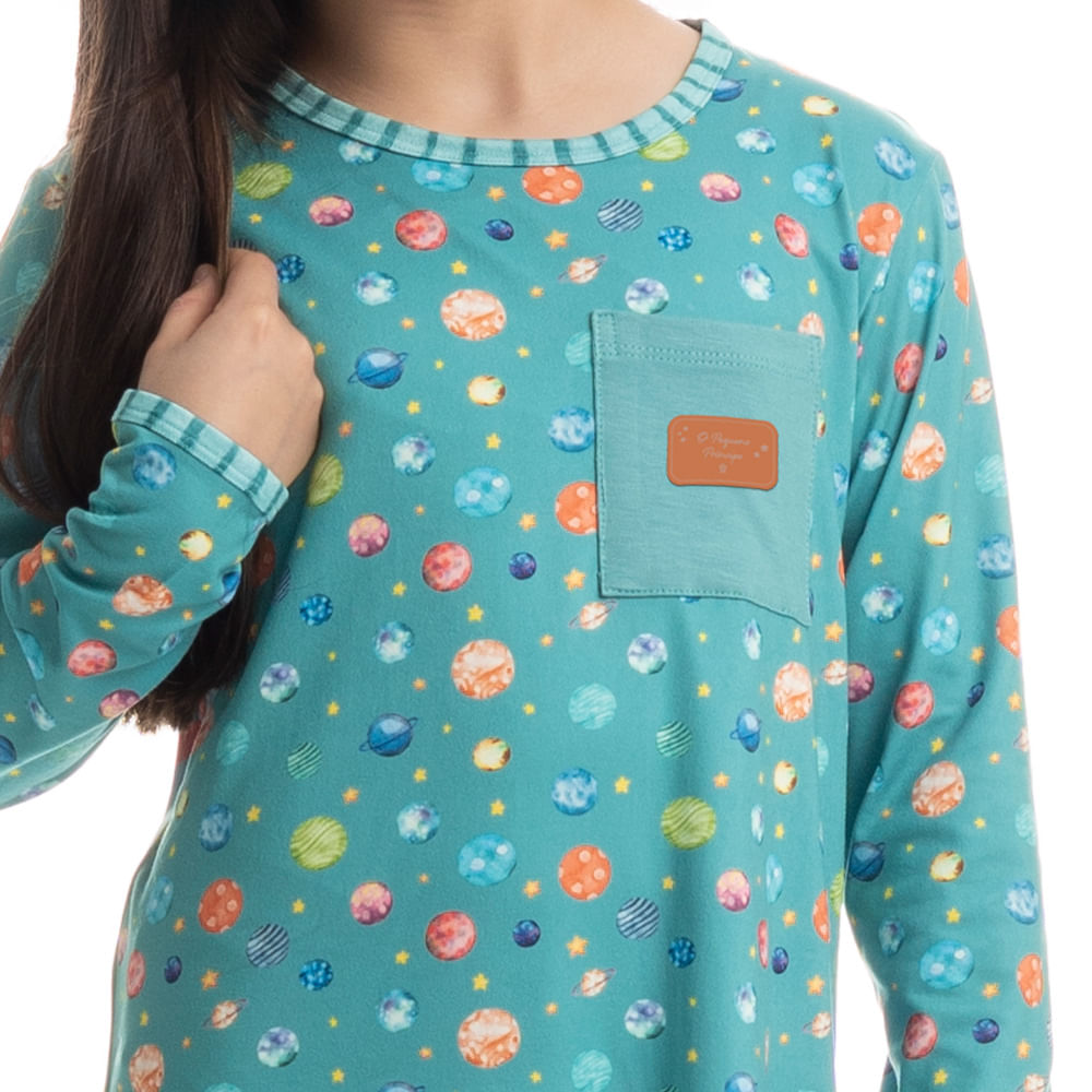 Camisão Infantil Curto Manga Longa Pequeno Príncipe - Imagem 5 - Mobile