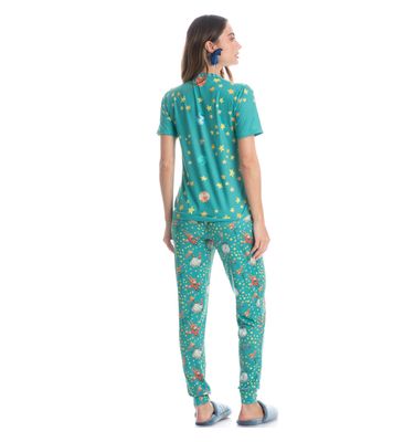 Pijama Feminino Longo Manga Curta Pequeno Príncipe - Imagem 4 - Mobile