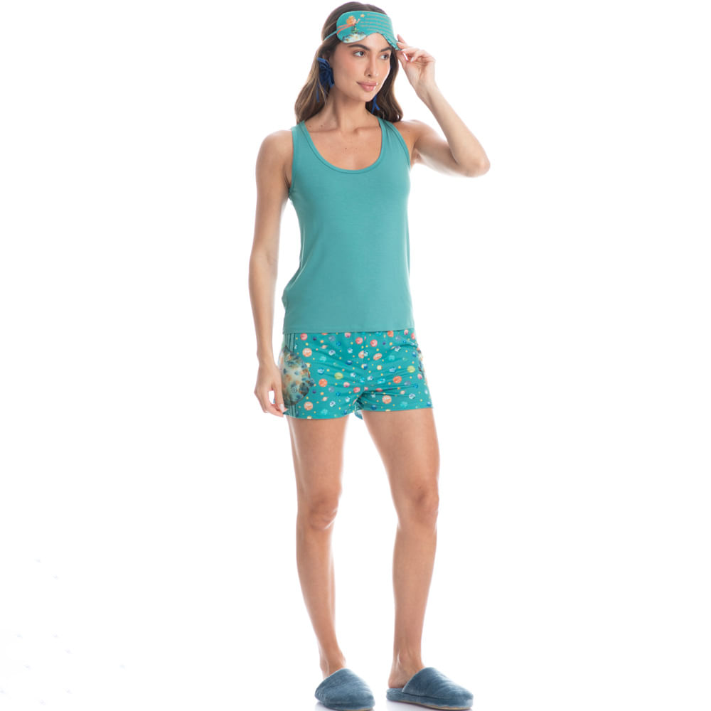 Pijama Feminino Curto Regata Pequeno Príncipe - Imagem 3 - Mobile