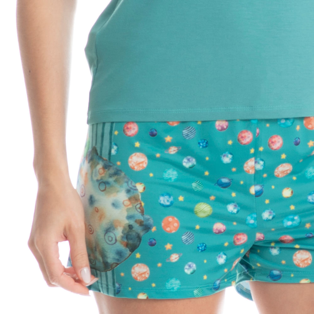 Pijama Feminino Curto Regata Pequeno Príncipe - Imagem 5 - Mobile