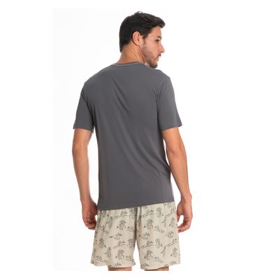 Pijama Masculino Curto Estampado Clóvis Tombini - Imagem 2 - Mobile