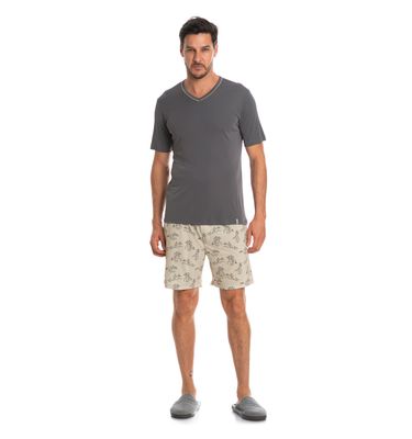 Pijama Masculino Curto Estampado Clóvis Tombini - Imagem 3 - Mobile