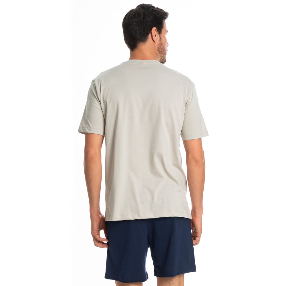 Pijama Masculino Curto Dado Tombini Azul-marinho - Imagem 2