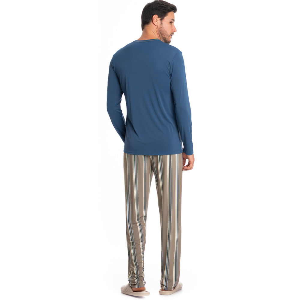 Pijama Masculino Longo Estampado Clóvis Tombini - Imagem 4 - Mobile