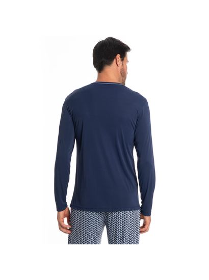 Pijama Masculino Longo Estampado Clóvis Tombini - Imagem 2 - Desktop