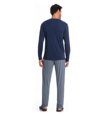 Pijama Masculino Longo Estampado Clóvis Tombini - Imagem 4 - Mobile