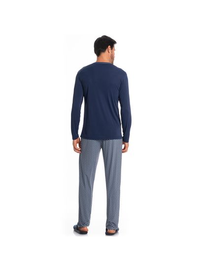 Pijama Masculino Longo Estampado Clóvis Tombini - Imagem 4 - Desktop