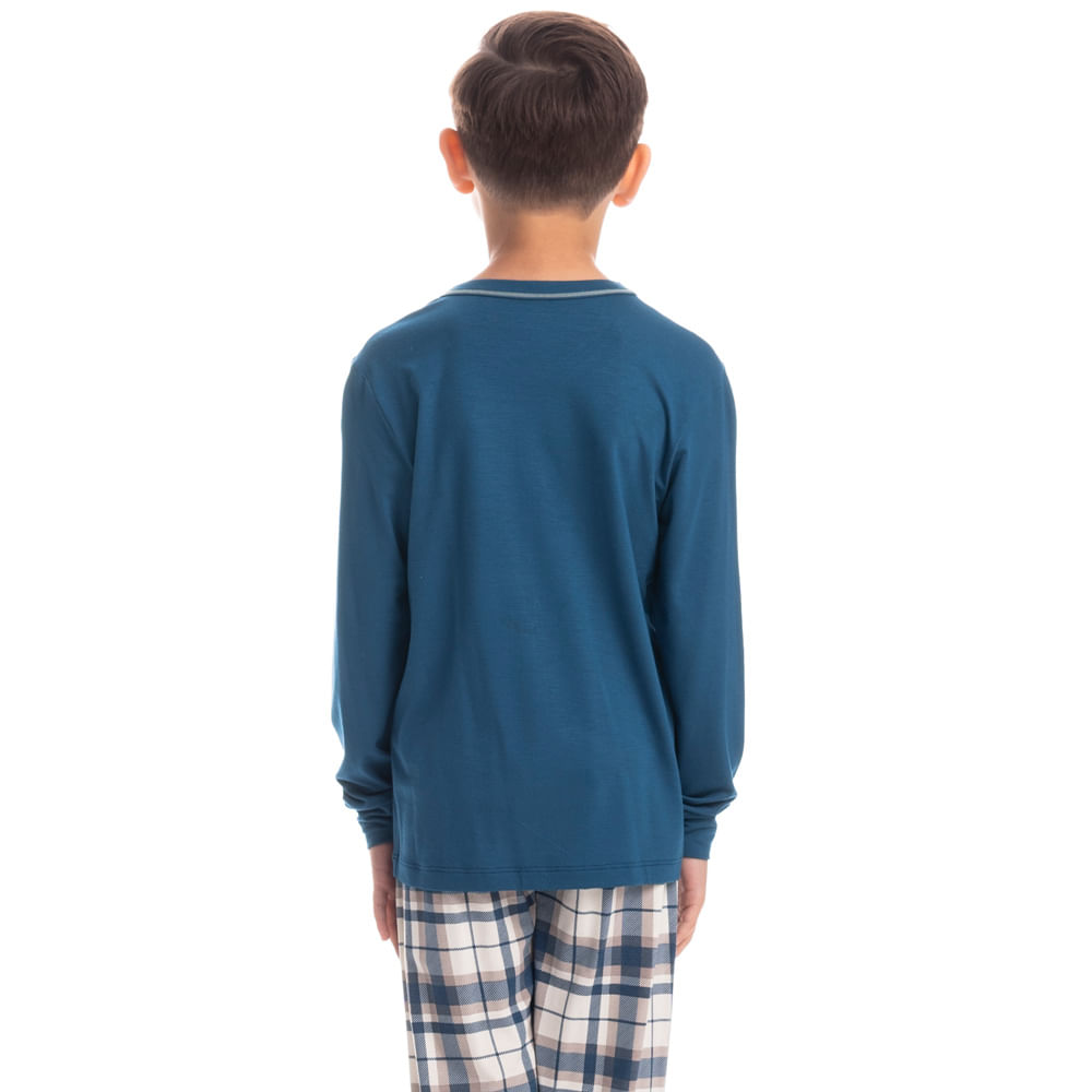 Pijama Infantil Unissex Longo Winter Azul-2 - Imagem 2