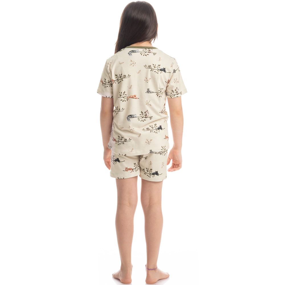Pijama Infantil Unissex Curto Cats Winter Fiends - Imagem 4 - Mobile