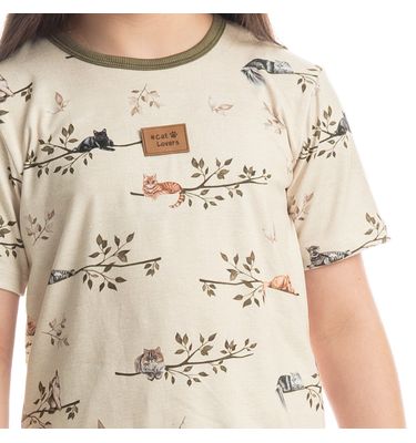 Pijama Infantil Unissex Curto Cats Winter Fiends - Imagem 5 - Mobile