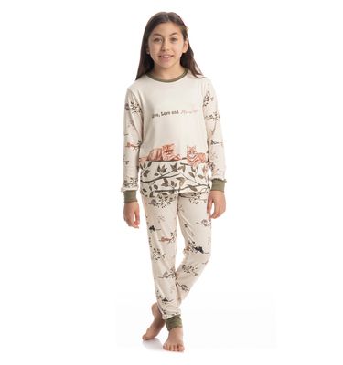 Pijama Infantil Unissex Longo Cats Winter Friends - Imagem 3 - Mobile