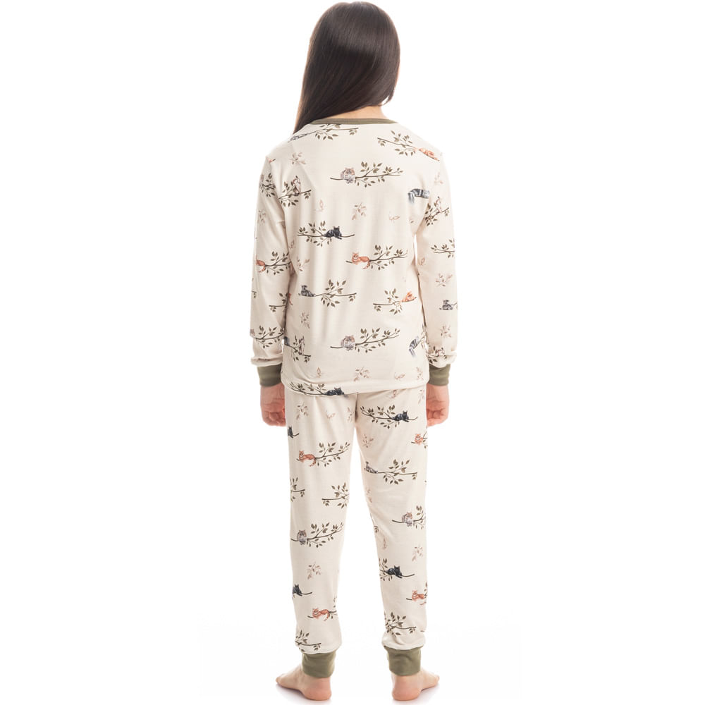 Pijama Infantil Unissex Longo Cats Winter Friends - Imagem 4 - Mobile