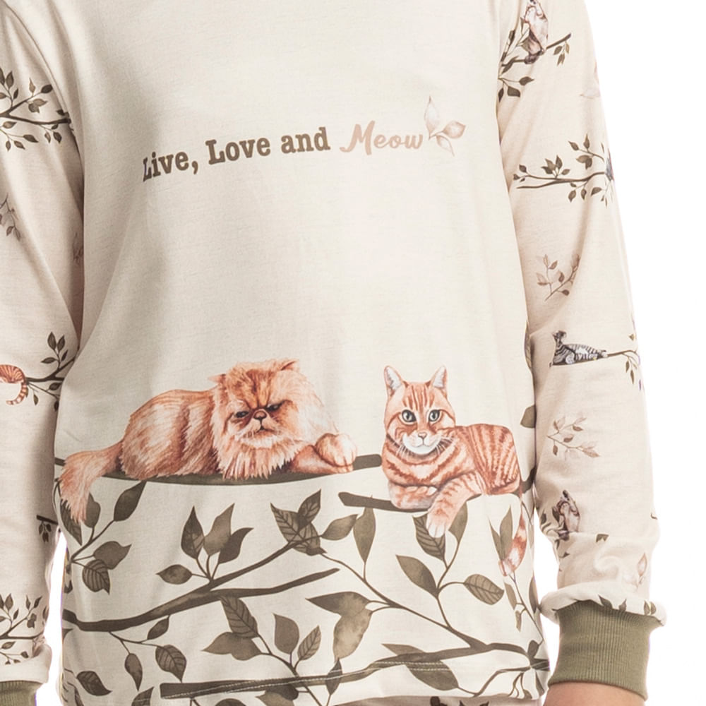 Pijama Infantil Unissex Longo Cats Winter Friends - Imagem 5 - Mobile